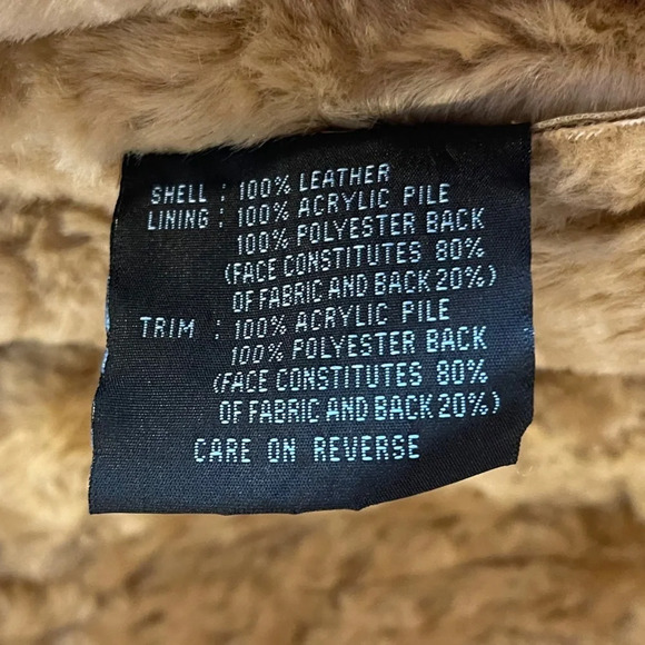 Kenneth Cole Reaction Tan Leather Jacket with Faux Fur Trim - Picture 15 of 15